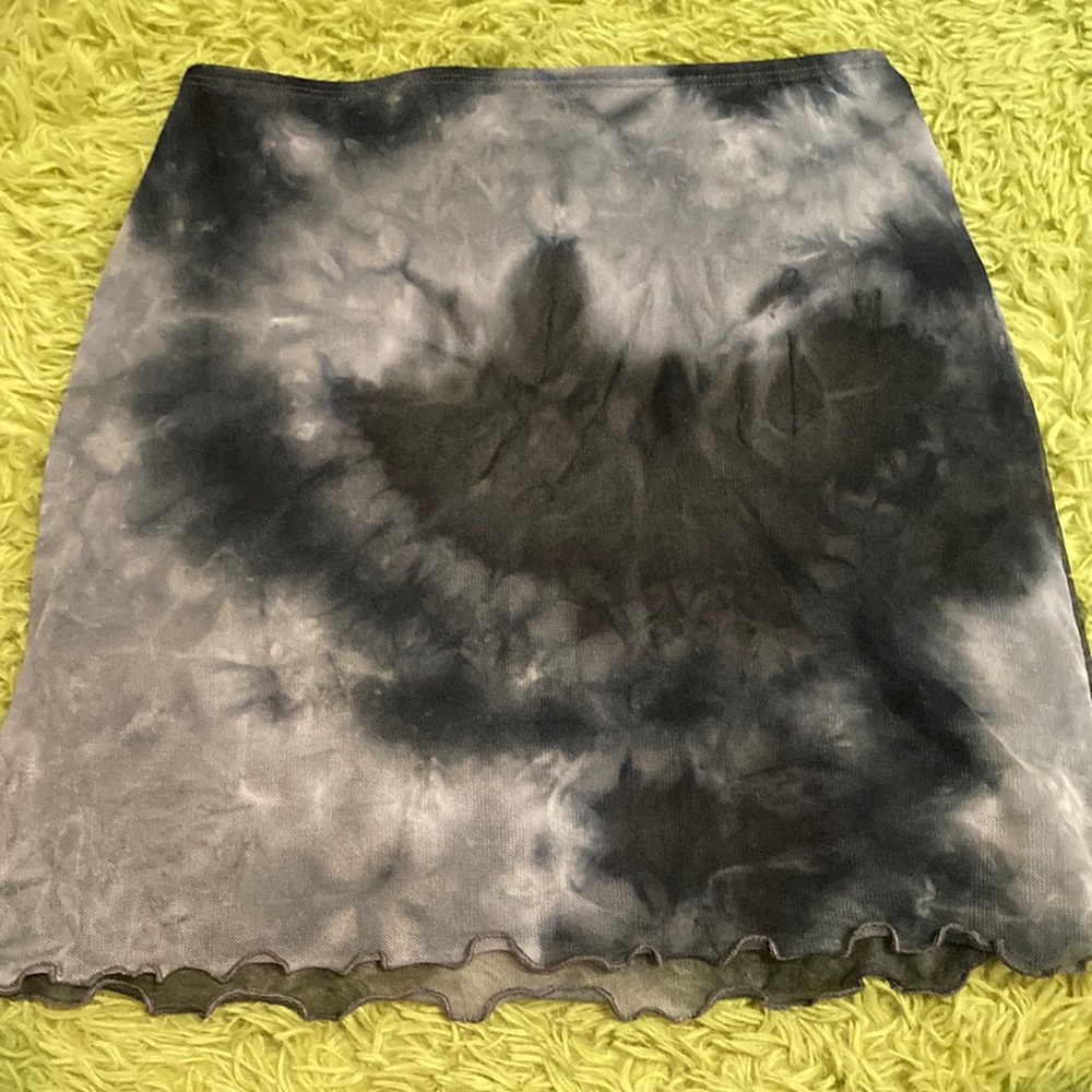 blue and gray skirt
